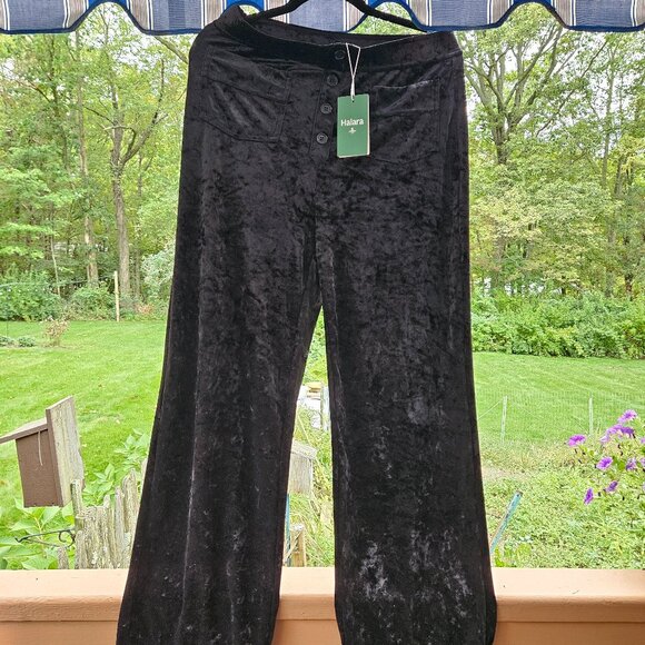 Halara NWT black velvet pants size L - Picture 1 of 2
